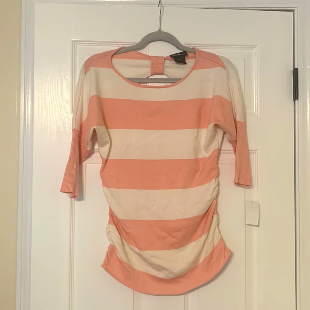 Pink and white striped top